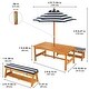 preview thumbnail 7 of 5, Wooden Table & Benches with Cushions & Umbrella, Navy