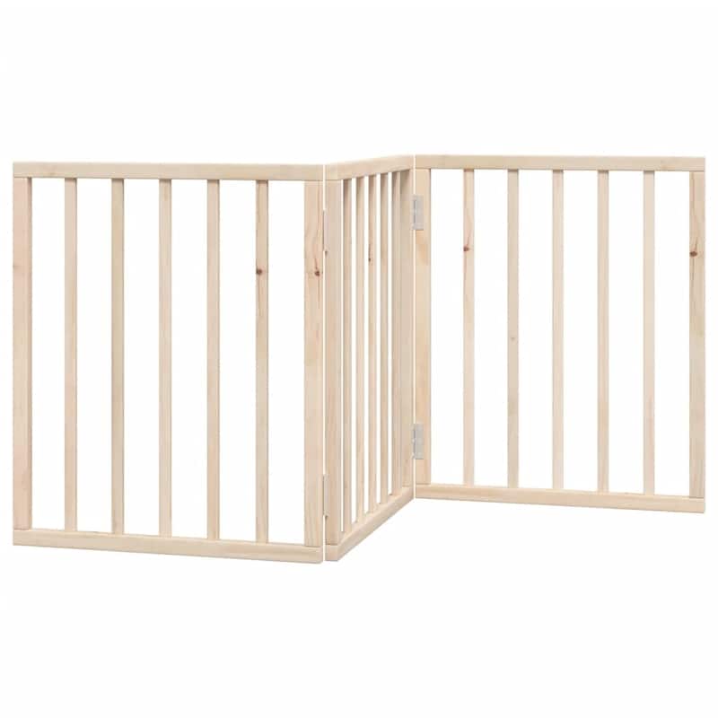 vidaXL Dog Gate Foldable Poplar Wood