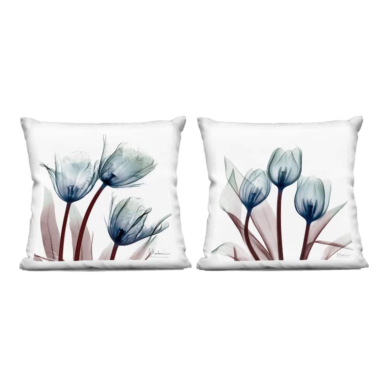 Stupell Vibrant Blue Tulips Decorative Printed Throw Pillow Design by Albert Koetsier (Set of 2) - Pillow Sets - Polyester - Blue - Set of 2