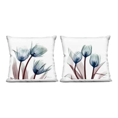 Stupell Vibrant Blue Tulips Decorative Printed Throw Pillow Design by Albert Koetsier (Set of 2)