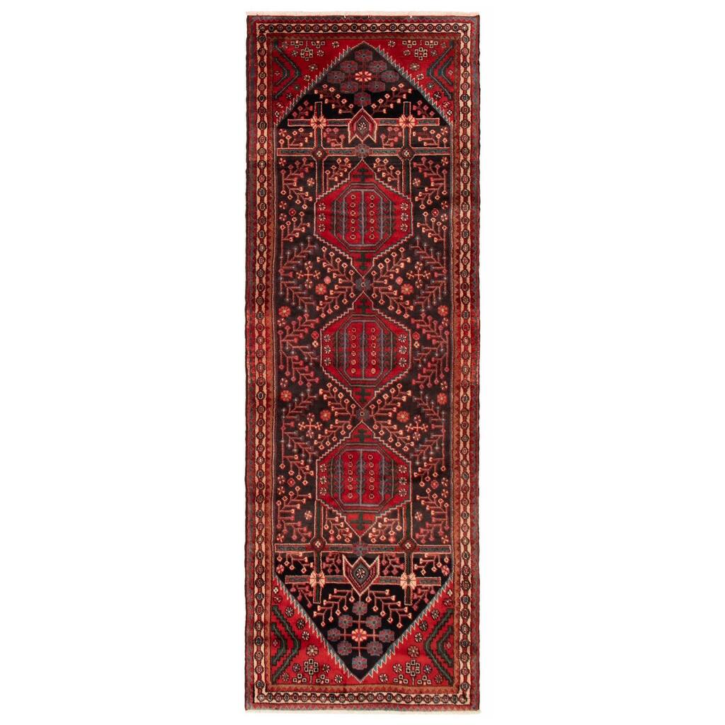 ECARPETGALLERY Hand-knotted Andelz Navy Wool Rug - 3'10 x 10'1