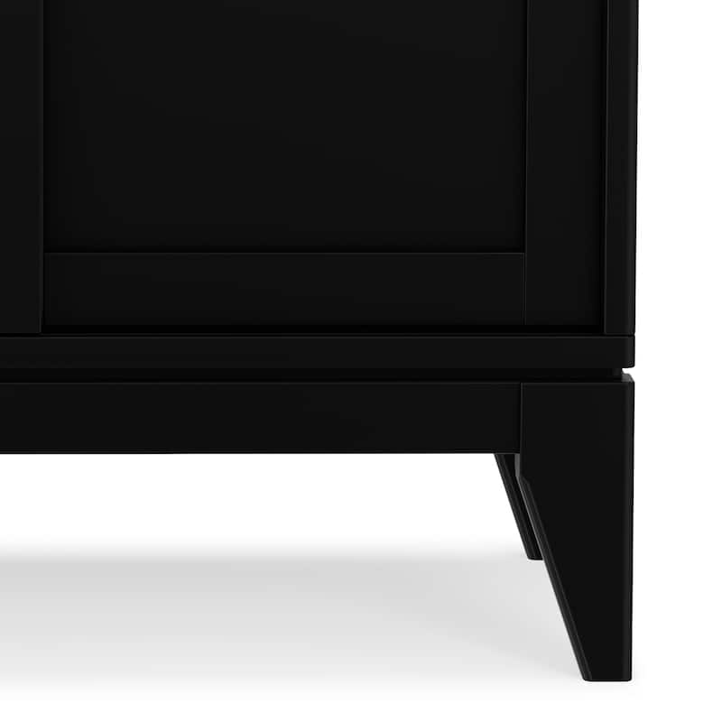 WYNDENHALL Pearson SOLID HARDWOOD 30 inch Wide Mid Century Modern Low Storage Cabinet - 30"w x 14"d x 31"h