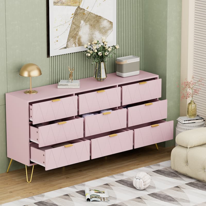 9 Drawers Chest Of Dresser Storage Tower Cabinet Bedroom Organizer