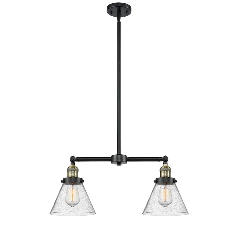 Innovations Lighting Large Cone 2 Light 21" Wide Linear Chandelier