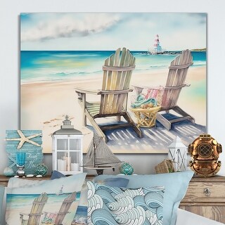 Designart 'Relax At The Beach V' Beach Canvas Wall Art - Bed Bath ...