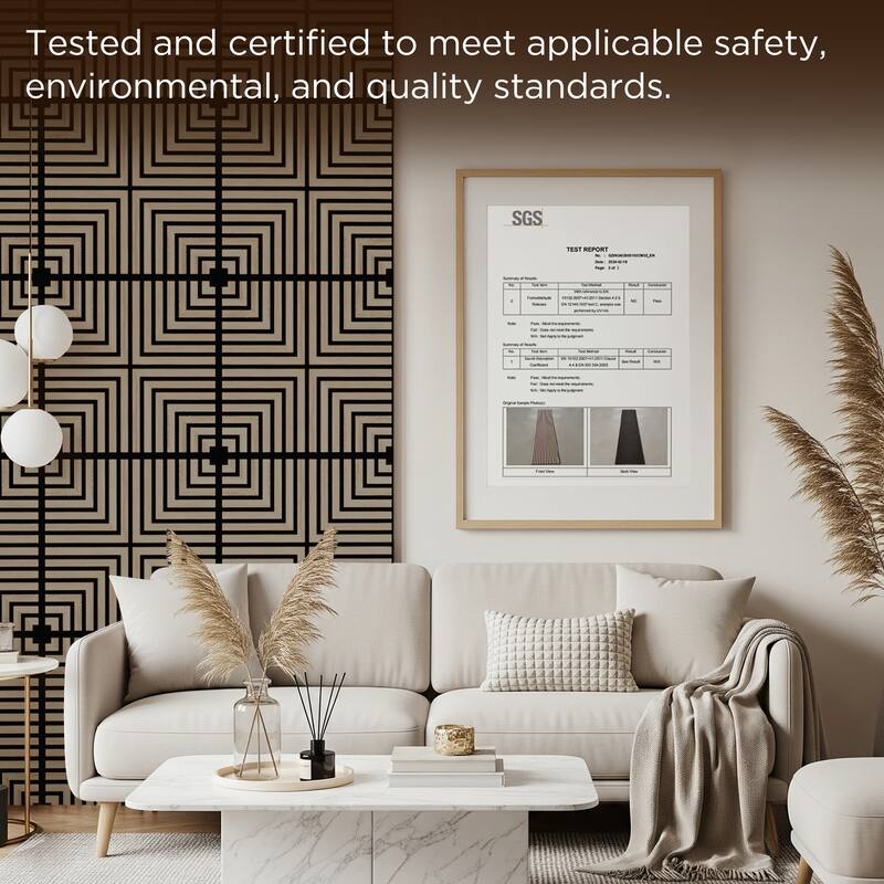 23.6" x 23.6" Wood Geometric Acoustic Wall Panels for Ceiling and Wall Decor, 4-Pack (15 sq ft)