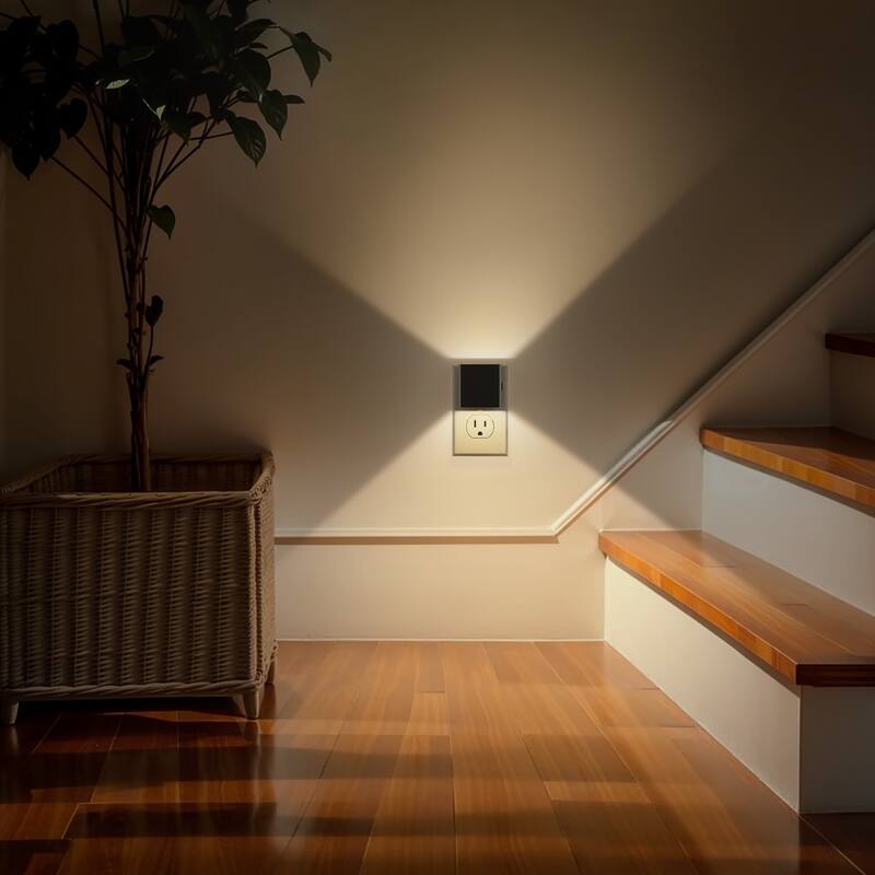 YANSUN 2-Pack LED Wall Light Night Light Warm 3000K 3-Level Dimming US Plug Memory Function