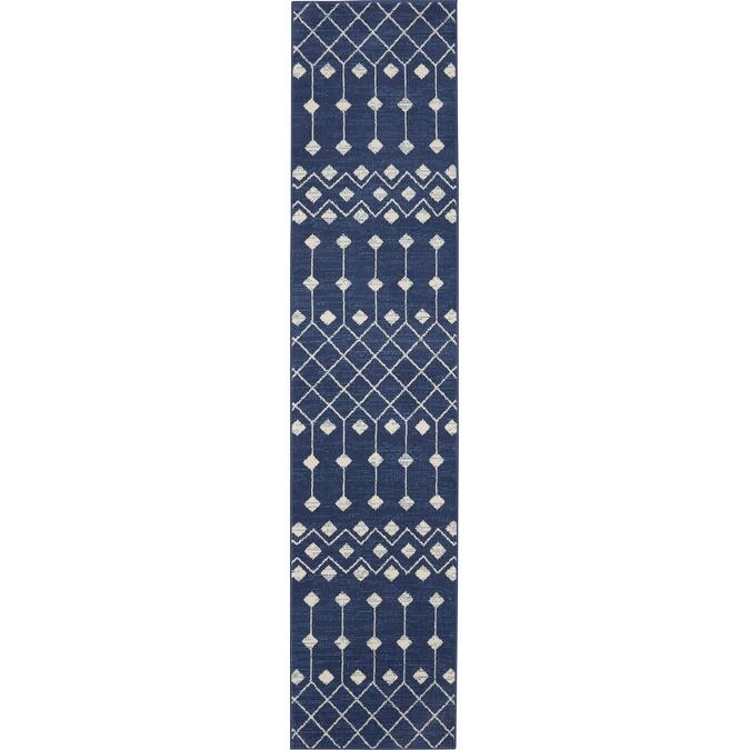 Porch & Den Muirfield Moroccan Bohemian Area Rug - 2' 3" x 7' 6" - Navy - Runner