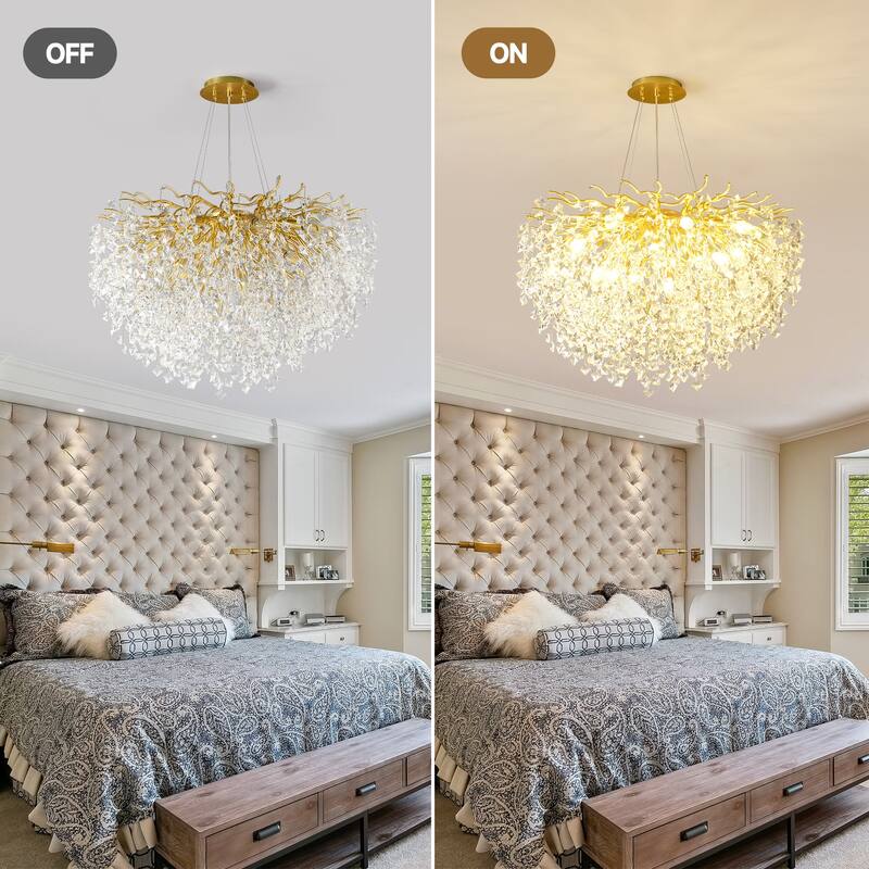 Modern High-End Romantic Golden Branch-Shaped Ceiling Lamp Suitable For Dining Room And Living Room