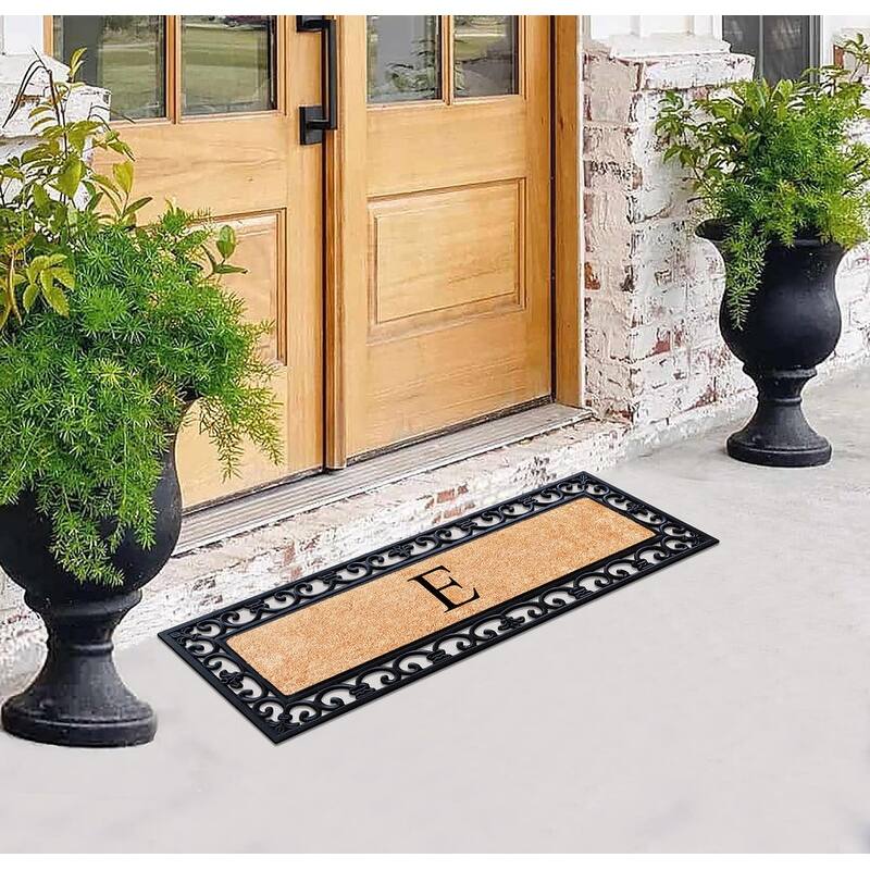 A1HC Exclusive Hand Crafted Myla Monogrammed Entry Doormat, 18" x 48"