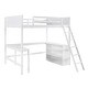 preview thumbnail 4 of 7, Full Size Solid Pine Wood Loft Bed with Shelves and Desk, Wooden Loft Bed with Desk