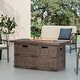 preview thumbnail 13 of 22, Arnton Outdoor Lightweight Concrete 48" Outdoor 40,000 BTU Rectangular Fire Pit by Christopher Knight Home Brown