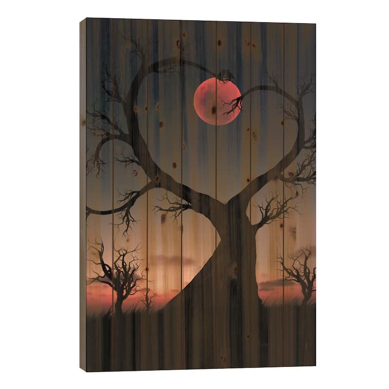 Tree And Owl Print On Wood by Abdullah Evindar - Multi-Color - 40x26x1.5