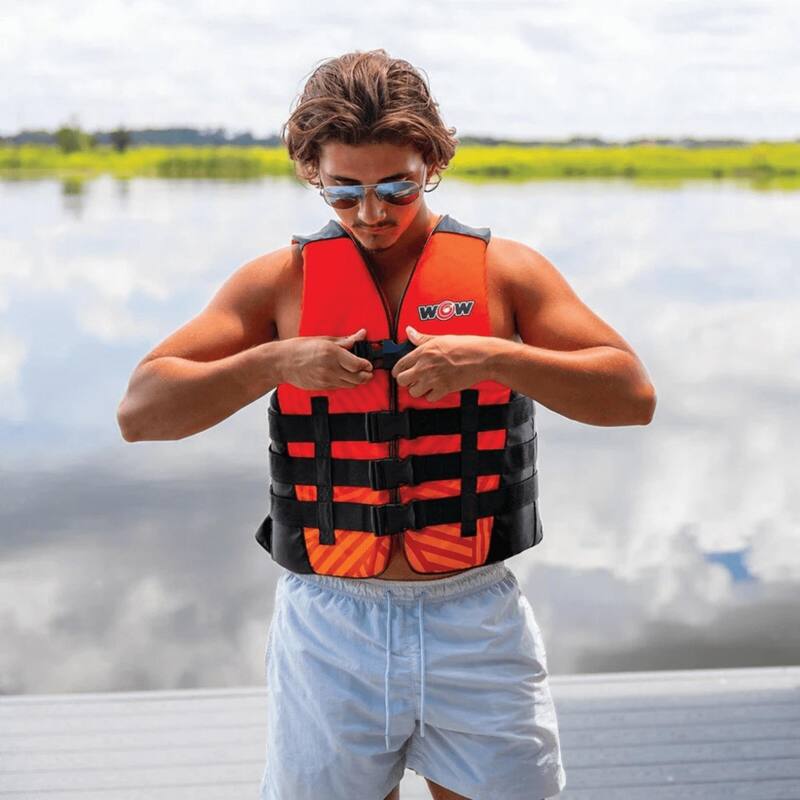 WOW Watersports Vis-Wave Adult Life Vest - Red