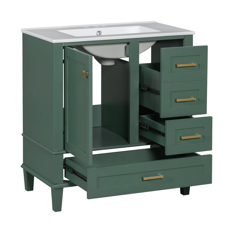 30" Modern Bathroom Vanity with Sink, Storage Cabinet