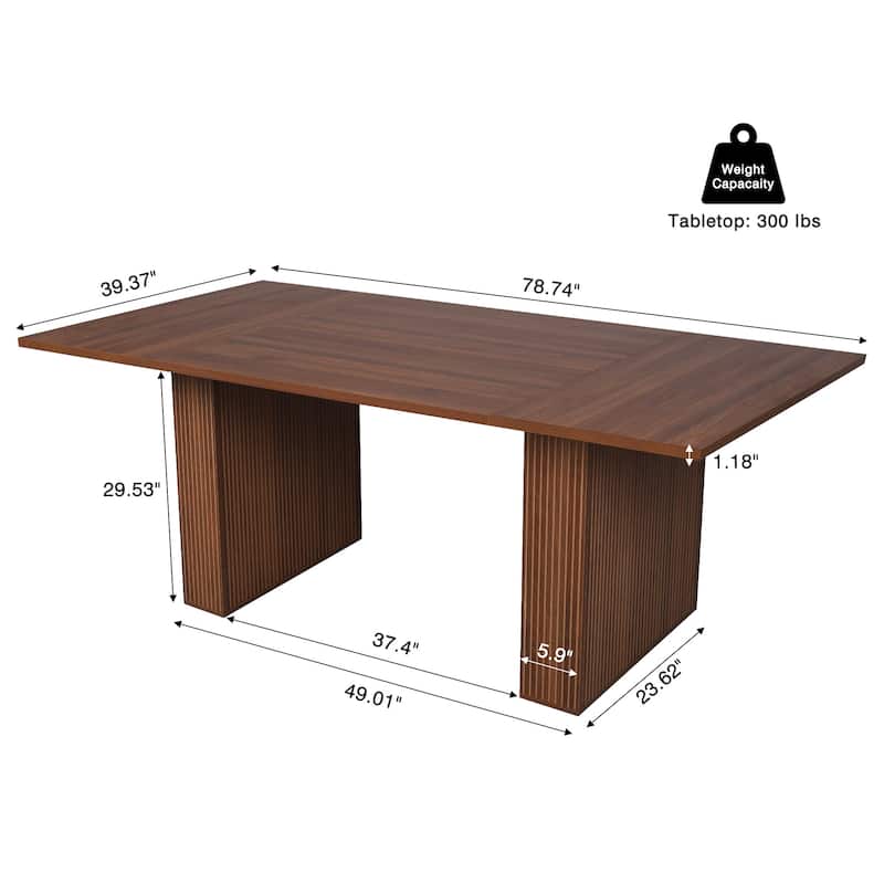 78-inch Wooden Rectangular Dining Table
