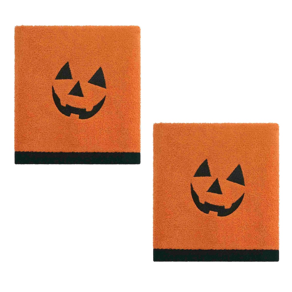 Avanti Jack-O-Lantern Halloween 2-Pack Hand Towels