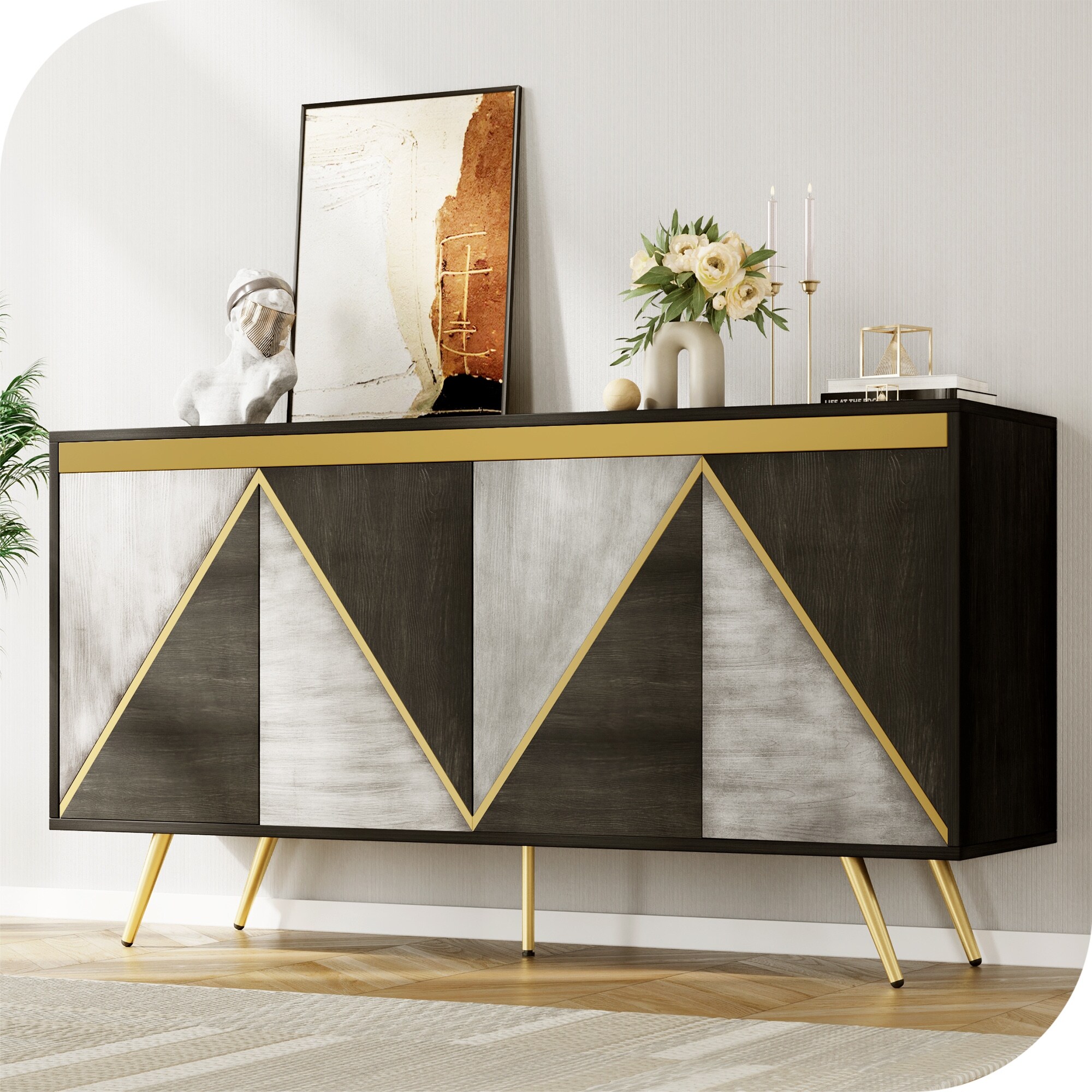 Geometric sideboard clearance