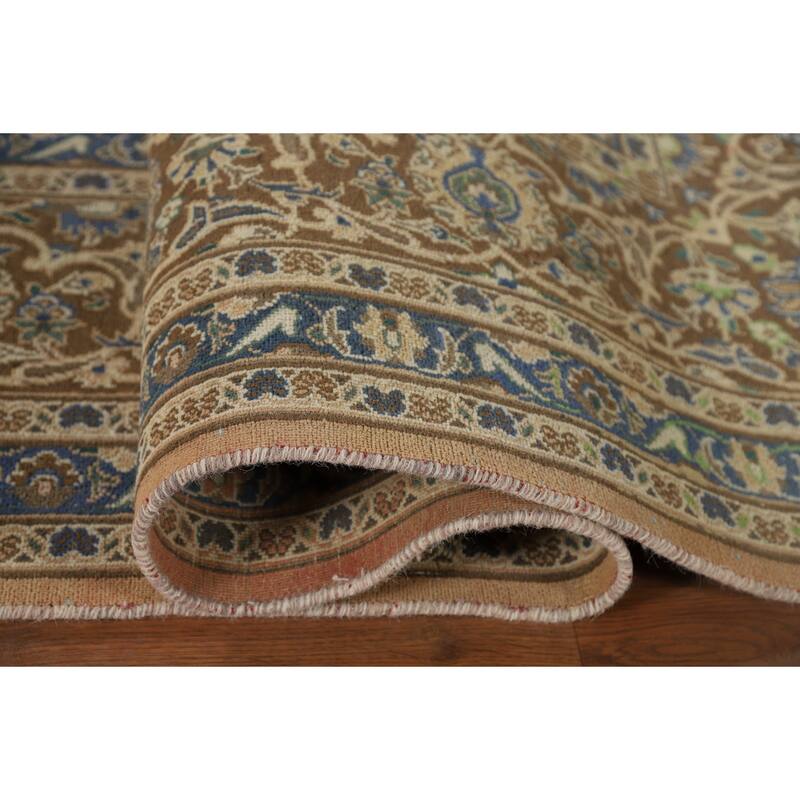 Traditional Mashad Vintage Persian Area Rug Handmade Wool Carpet - 9'7" x 12'5"