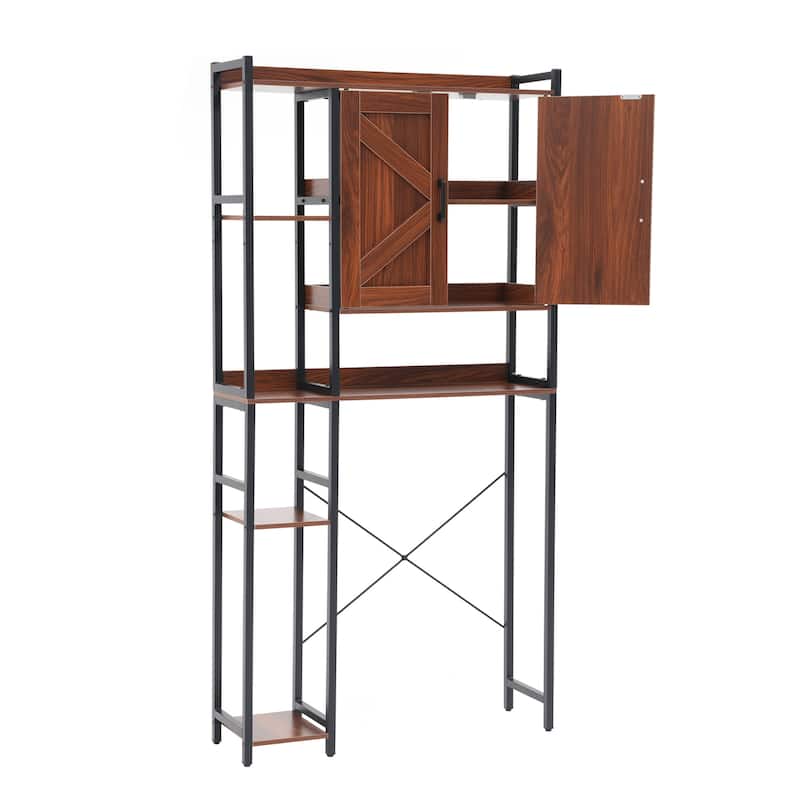 Over The Toilet Storage Cabinet Bathroom Organizer with Double Doors