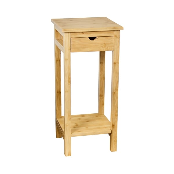 2 Tier Solid Bamboo Plant Stand - Overstock - 30549020