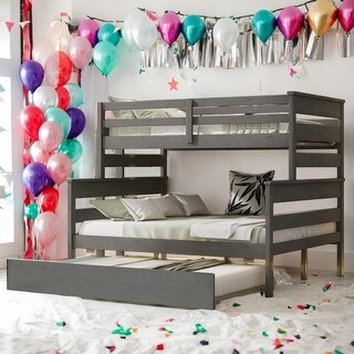 Elegant Twin over Full Bunk Bed with Twin Size Trundle