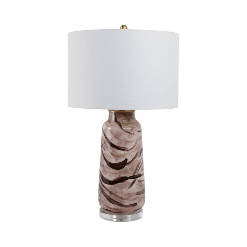 Decorative Pattern Glass Table Lamp - Desk Lighting for Small Areas - 29.0"