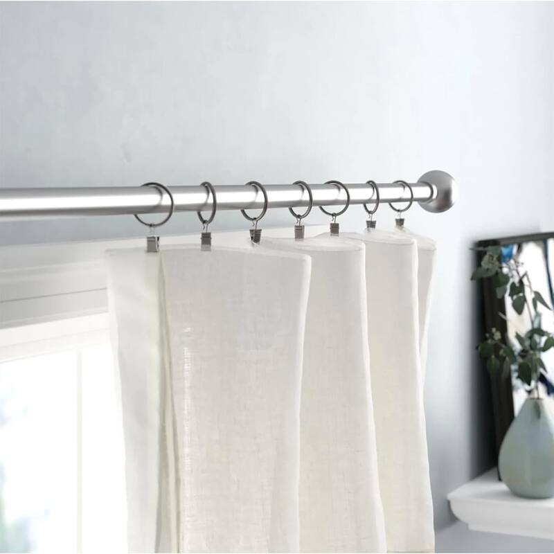 Metal Curtain Drapery Rings with Clips, 8 Pk, 1-inch Inner Diameter, Fits up to 3/4 Inch Rod