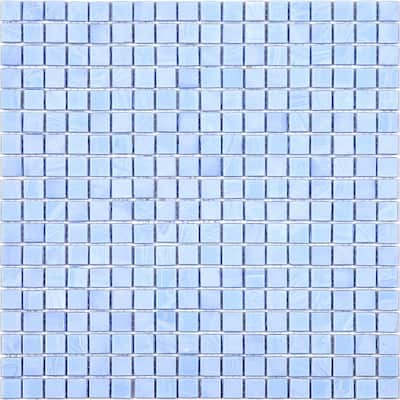 Apollo tile 12" x 12" Skosh Glossy Columbia Blue Glass Tile (18.69 sq ft/case) - 20 Pack