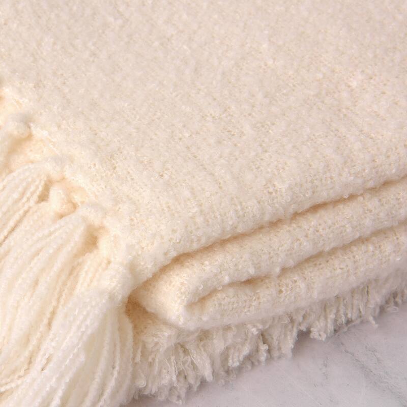 Aurora Home Plush Touch Fringe Throw