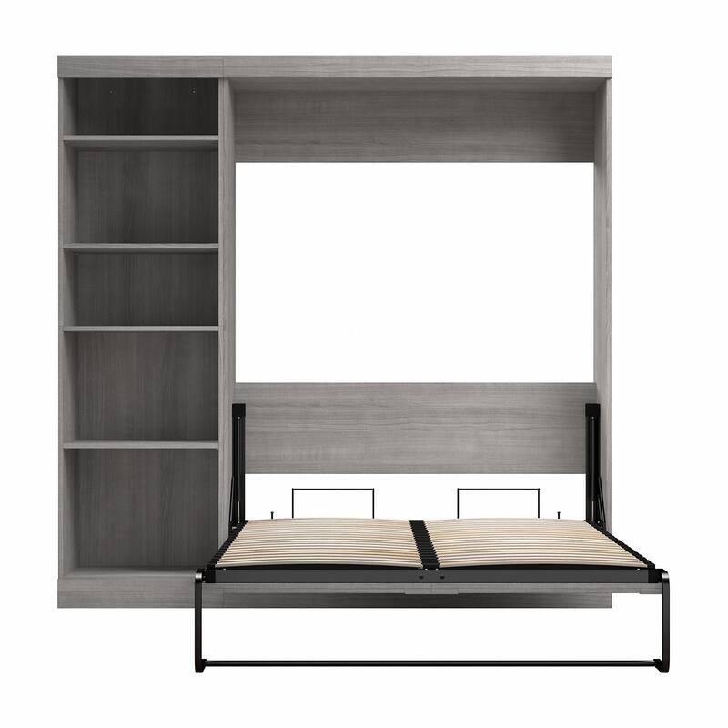 Pur Full Murphy Bed with Shelving Unit (84W) by Bestar