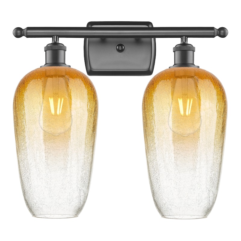Innovations Lighting 516-2W-16-17 Brookhaven Flute Vanity Brookhaven - Oil Rubbed Bronze / Amber