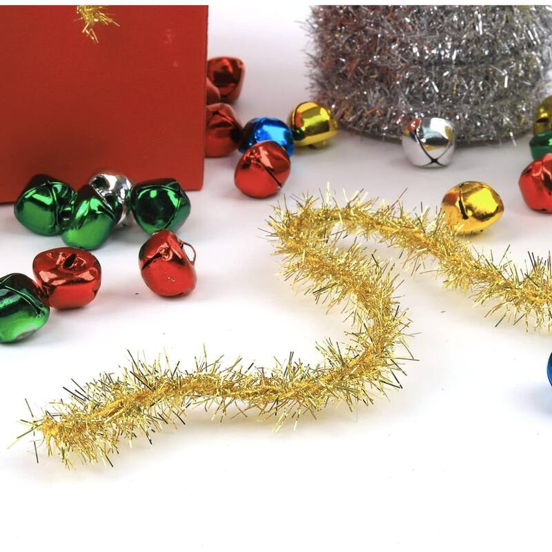 Shiny Tinsel Artificial Christmas Garland - 12' x 2" - Gold