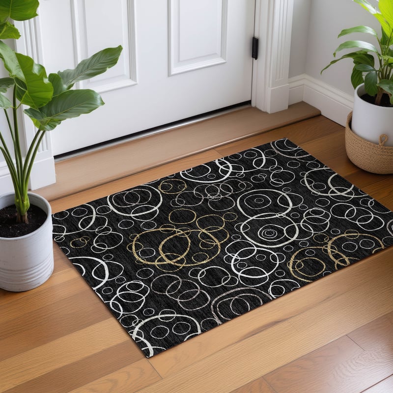 Machine Washable Indoor/ Outdoor Contemporary Nexus Chantille Rug