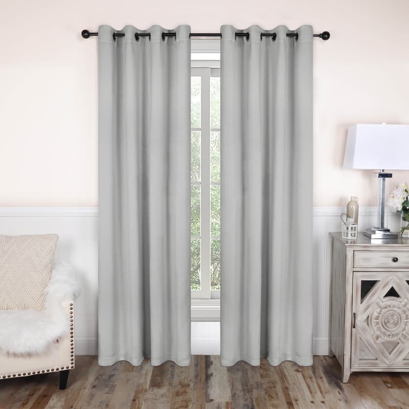 Superior Modern Solid Washable Room Darkening Curtains, Set of 2 Panels - 2PC- 52" x 84" - Marshmellow