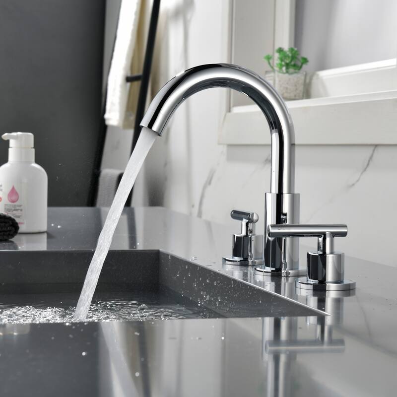 Modland 8 Inch Widespread Bathroom Faucet with Pop-Up Drain 2-Handle Vanity Sink Faucet