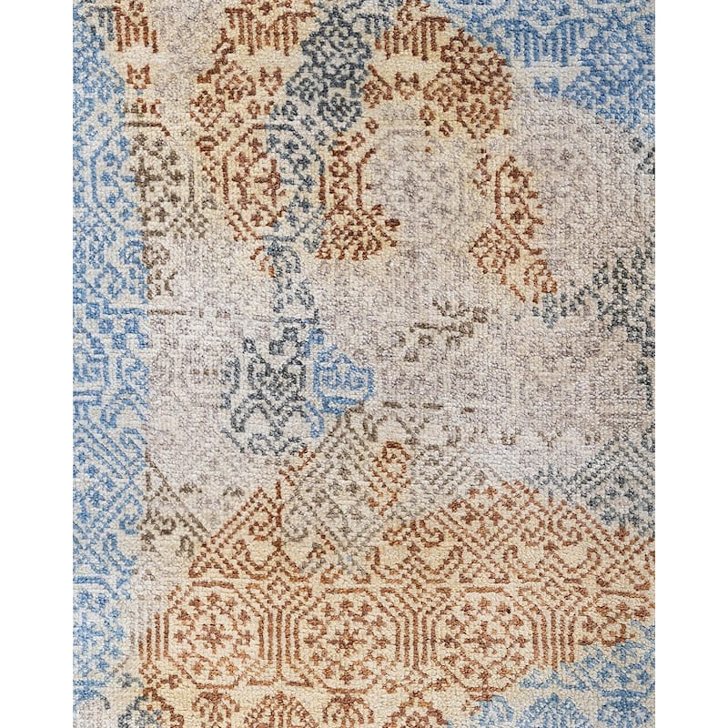 Ikat One-of-a-Kind Hand-Knotted Area Rug, Blue - 8' 1" x 10' 3"