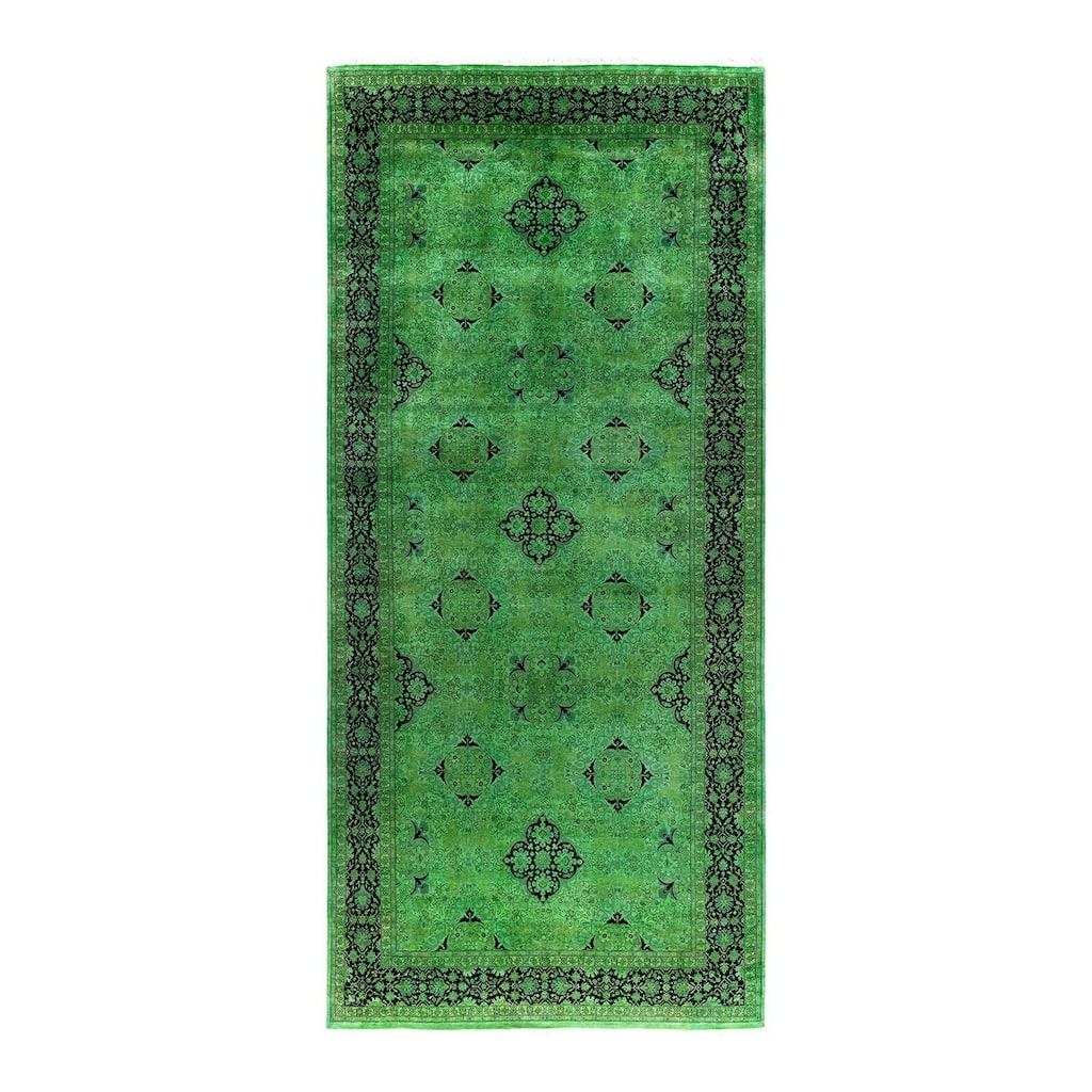 Contemporary Overdyed Wool Hand Knotted Area Rug - 6' 1" x 13' 6"