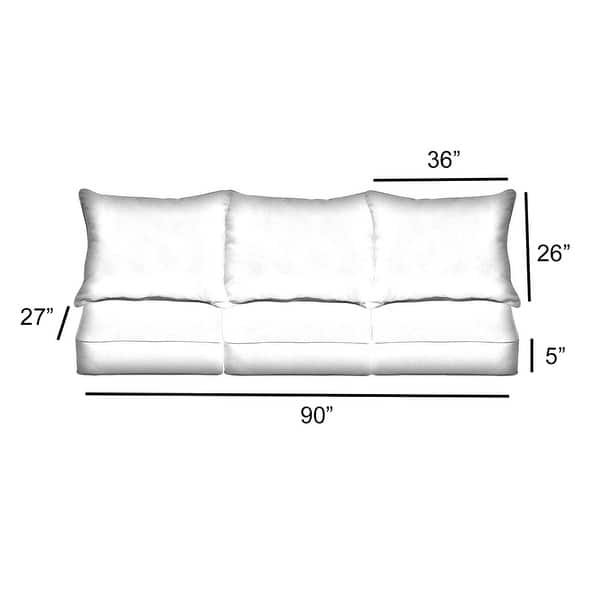 dimension image slide 0 of 2, Sorra Home Sunbrella Outdoor Deep Seating Sofa Pillow and Cushion Set