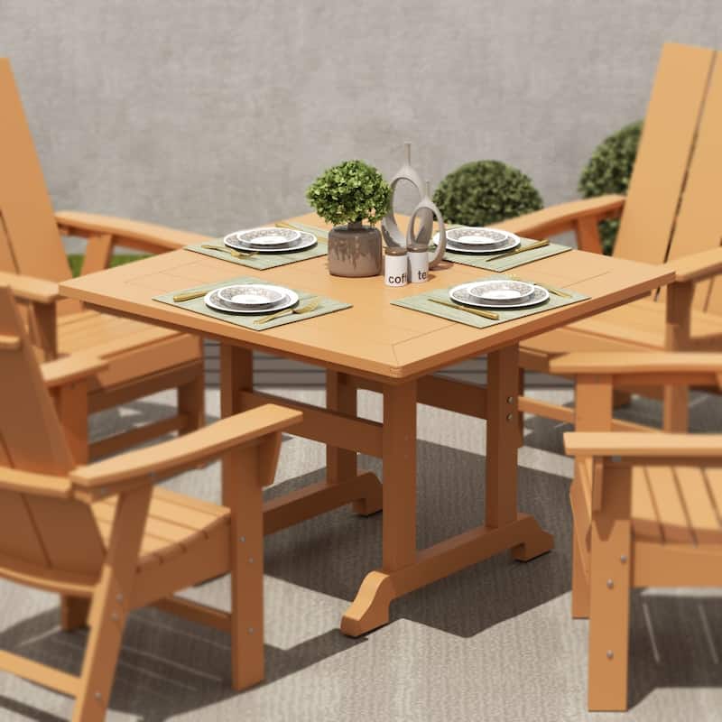 Laguna Hdpe All Weather Outdoor Patio 43" Square Dining Table - Teak
