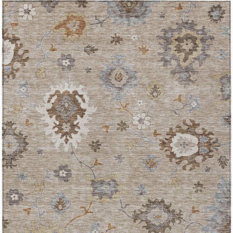 HomeRoots Floral Traditional Rectangle Outdoor Rug