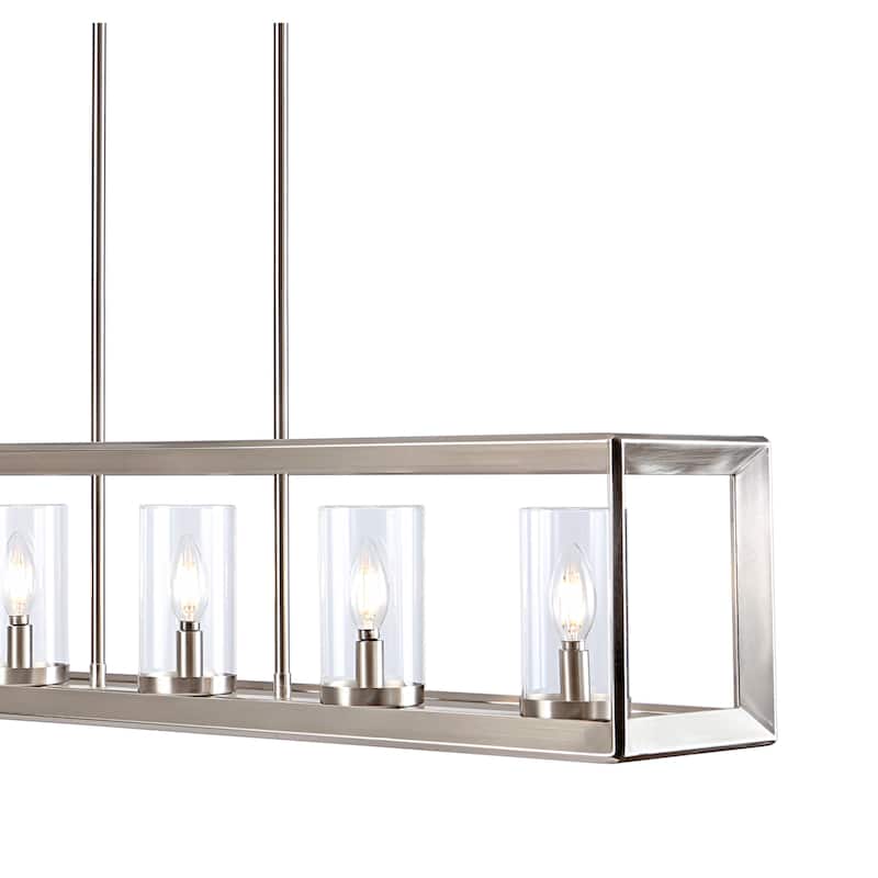 Anna Linear Metal/Glass LED Pendant, Oil Rubbed Bronze by JONATHAN Y