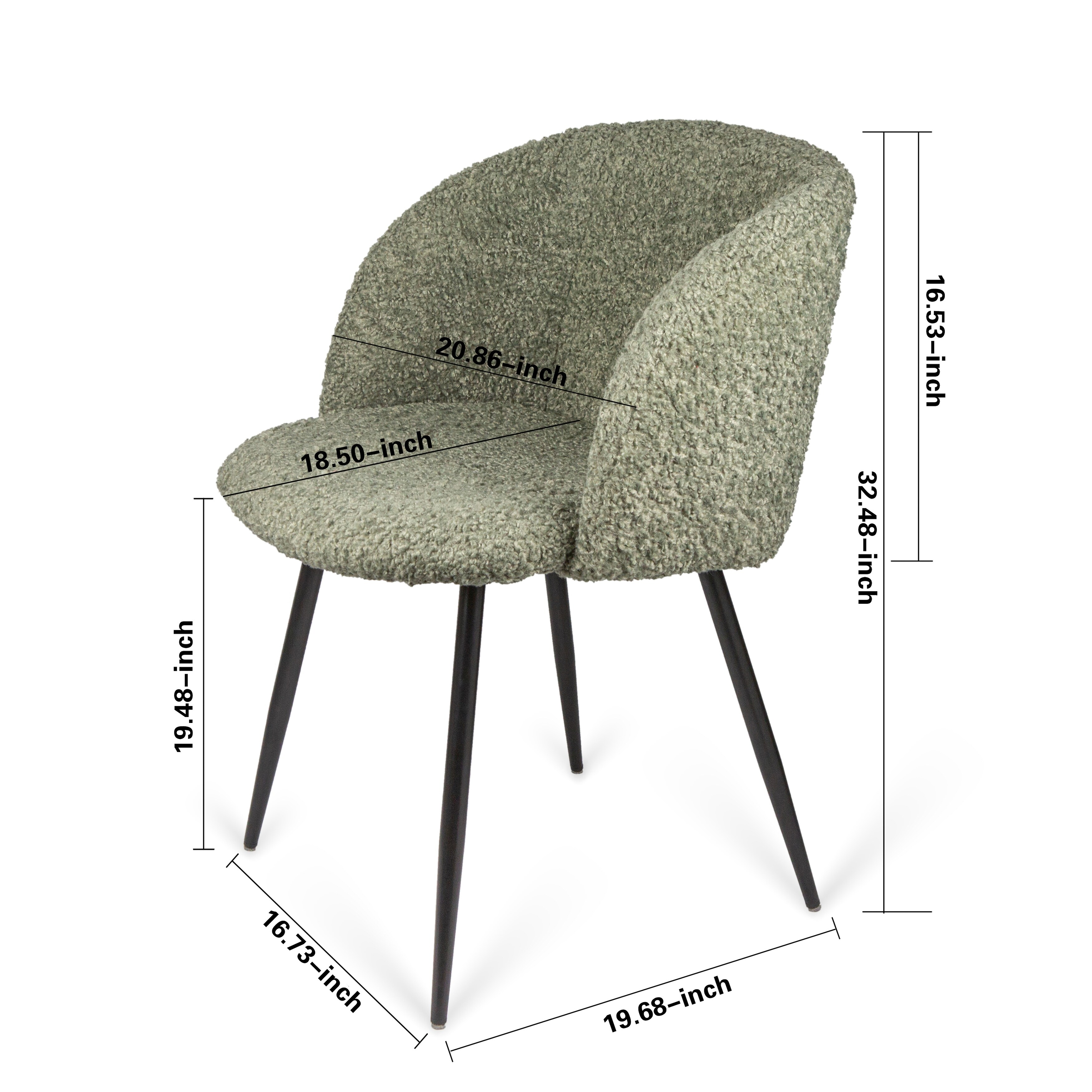 Modern Dining Chairs set of 2 with Velvet Side Chairs and