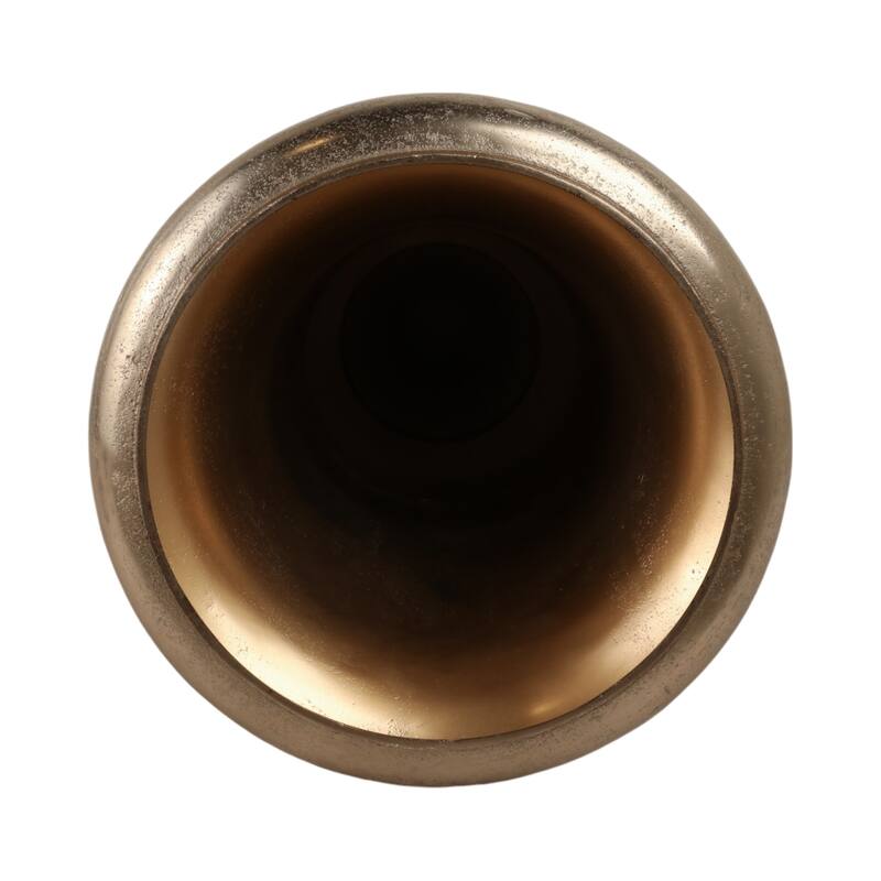 Aluminum Decorative Vase Flared Design Metallic Finish - 24" Gold