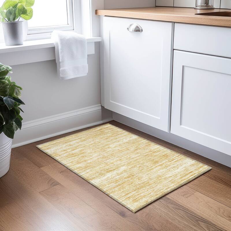 Machine Washable Indoor/ Outdoor Chantille Abstract Stripe Rug