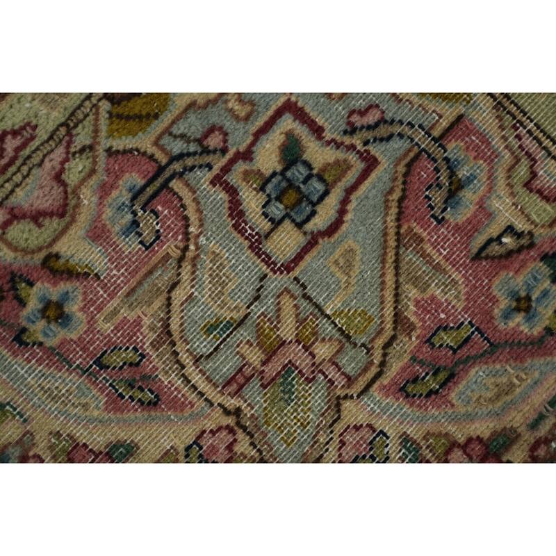 Hand Knotted Oriental 100% Wool Carpet Traditional Floral Red Kerman Area Rug - 12' 10'' X 9' 7''