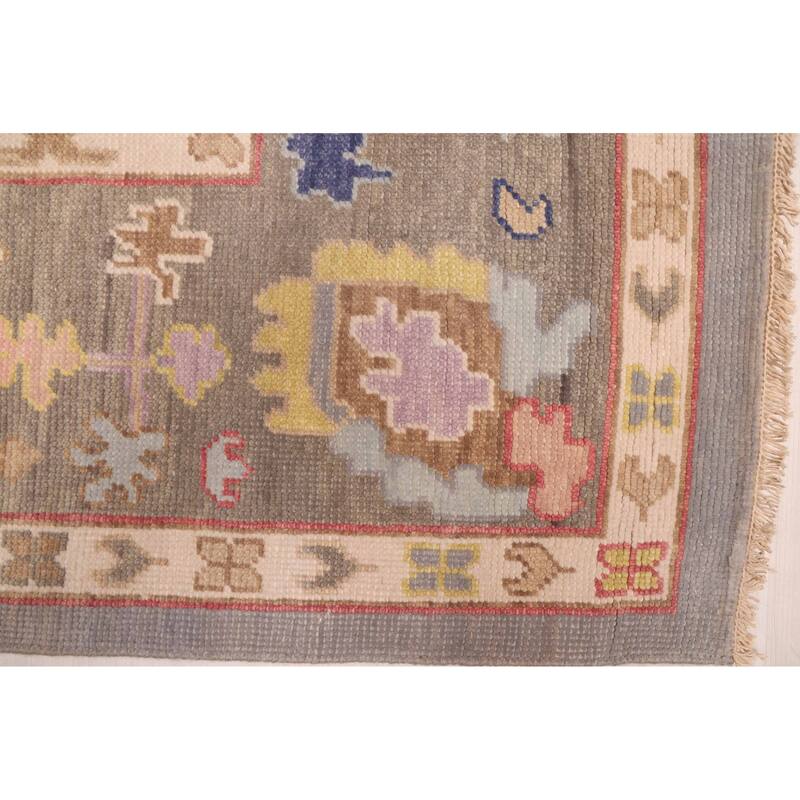 ECARPETGALLERY Hand-knotted Modern Oushak Grey Wool Rug - 7'9 x 10'1