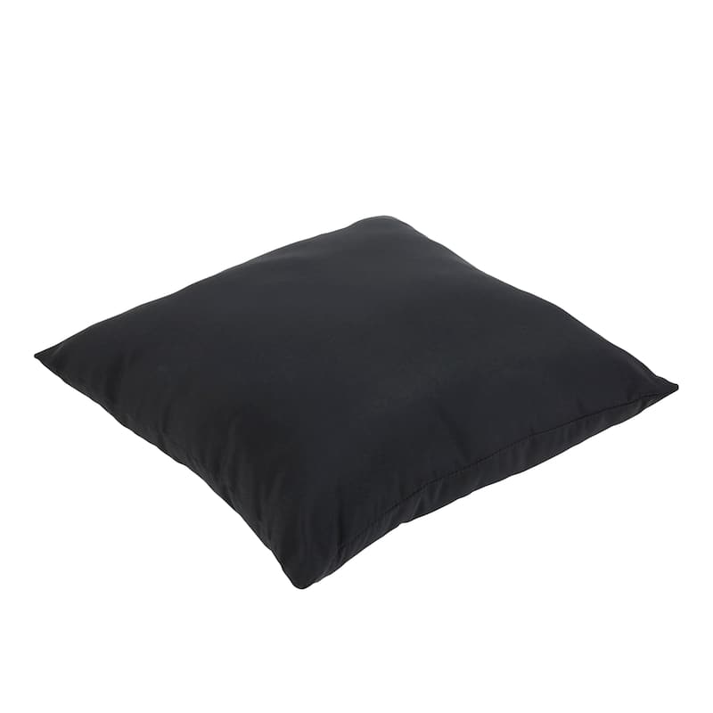 Sorra Home Sunbrella Outdoor Knife Edge Floor Pillow Single - Canvas Black