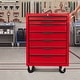 preview thumbnail 10 of 15, 7-Drawer Rolling Metal Tool Box Chest Cabinet with Wheels and Cylinder Locking for Garage,Warehouse,Work Shop Red