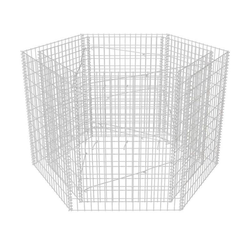 vidaXL Gabion Basket Hexagonal, 63x55.1x39.4 Inches - 63 x 55.1 x 39.4